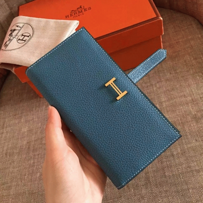 Blue Jean Clemence Knockoff Hermes Bearn Wallet angle 5