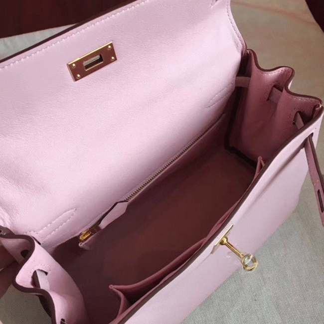 Rose Dragee Swift Replica High Quality Hermes Kelly Retourne 28cm Bag angle 5