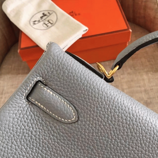 Blue Lin Clemence Fake Hermes Kelly Retourne 32cm Soft Handbag angle 4