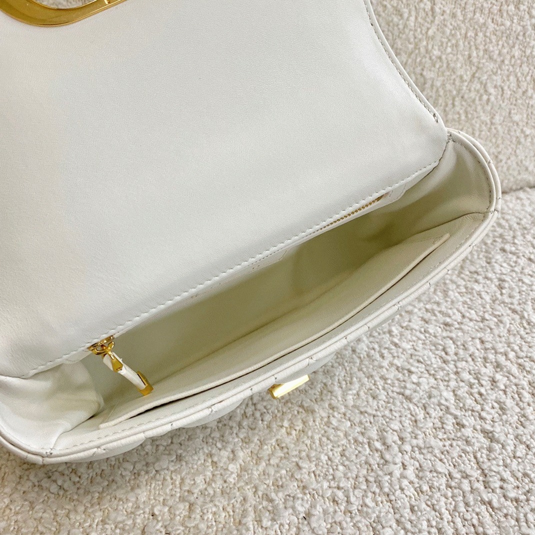 Dior Caro Small Bag Knockoff in White angle 2