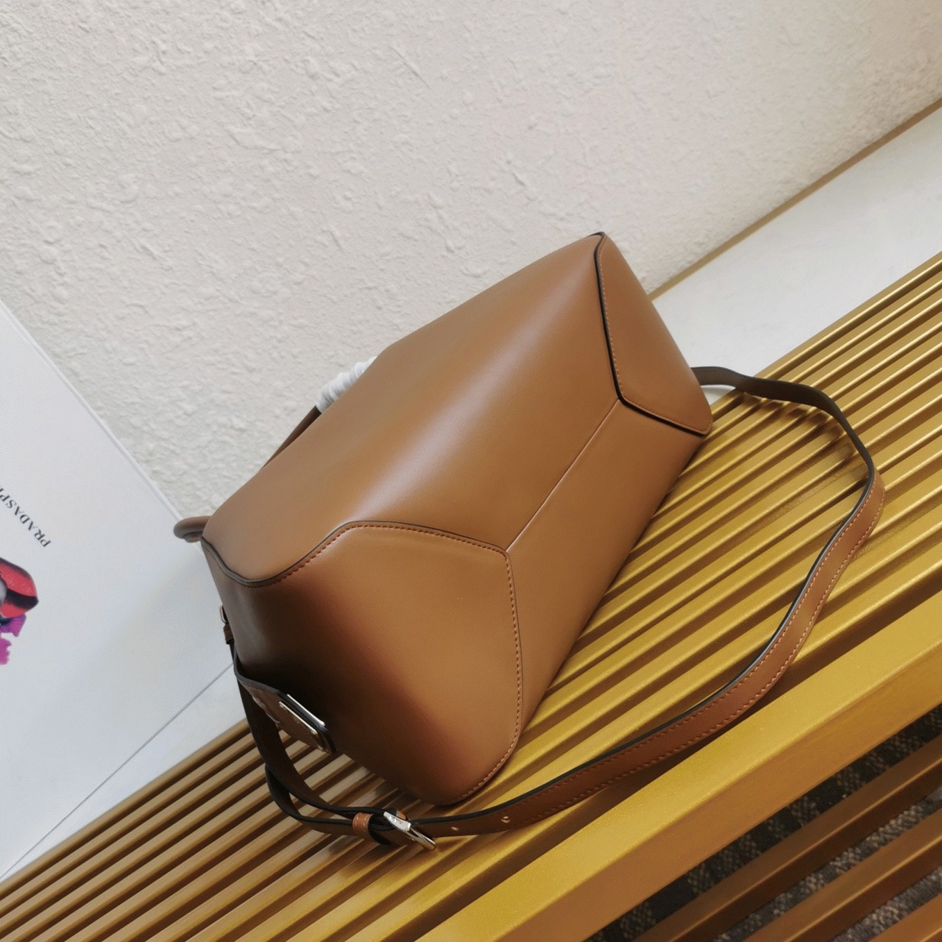 Prada Supernova Medium Top Handle Bag Replica in Brown angle 4