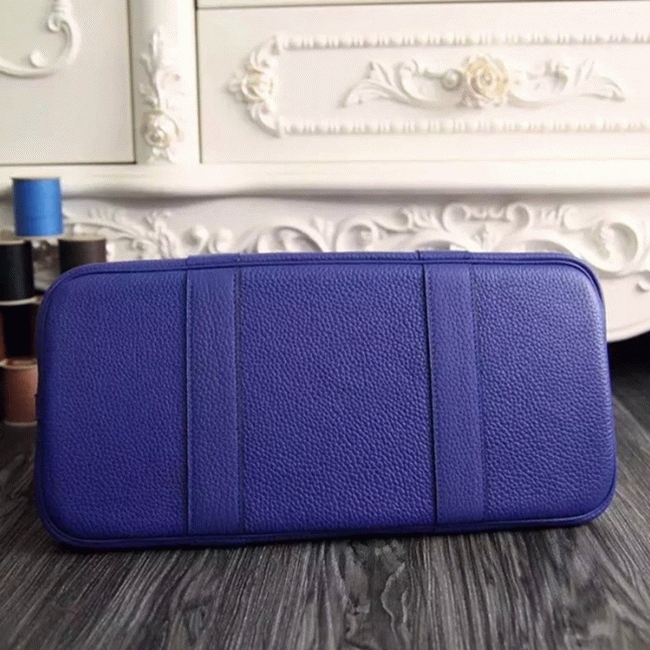 Electric Blue Leather Fake Hermes Garden Party 36cm Tote Bag angle 4
