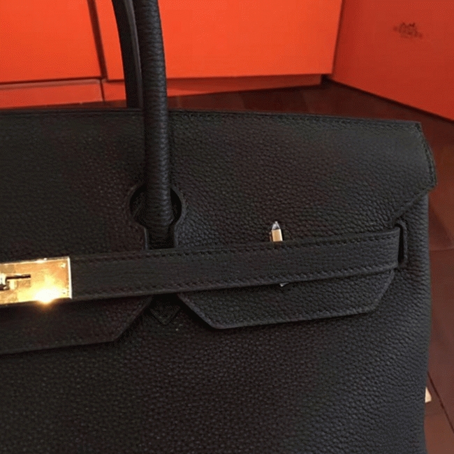 Black Replica Hermes Birkin 40cm Oversized Handbag angle 3
