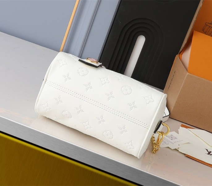 Louis Vuitton Other Leathers Speedy Bandouliere 20 Handbag In Quartz White angle 3