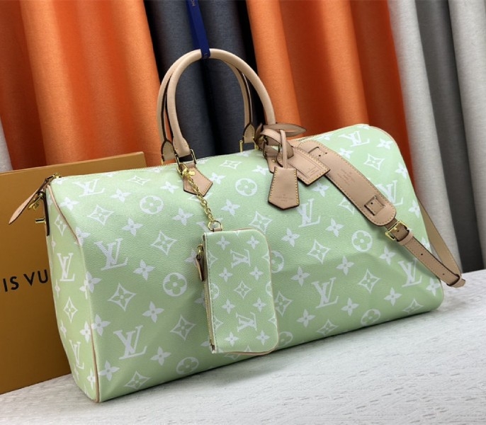 Louis Vuitton Speedy P9 Bandouliere 50 Bag In Light Green angle 2