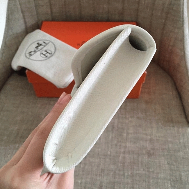 White fake Hermes Jige Elan clutch bag angle 3