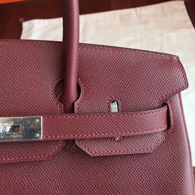 Bordeaux Knockoff Designer Hermes Birkin 30cm Bag angle 3