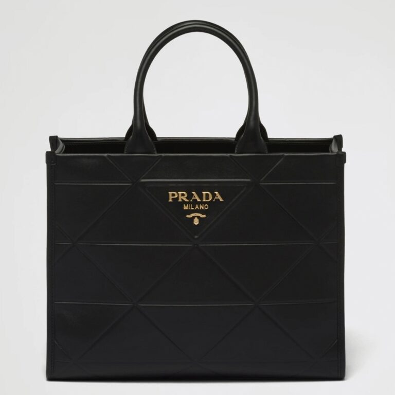 Prada Symbole Medium Bag Replica with Topstitching in Black