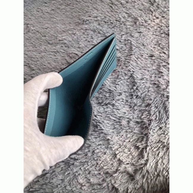 Blue jean top fake Hermes Copernic compact wallet angle 3