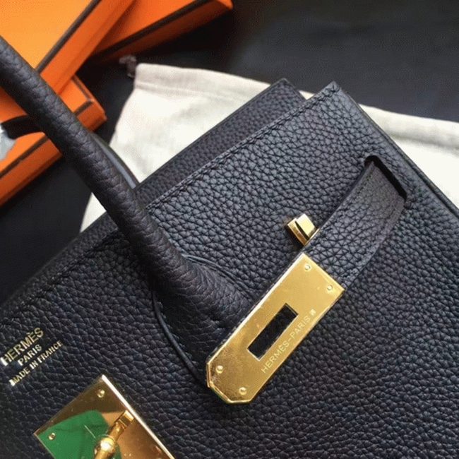 Black Knockoff Designer Hermes Birkin 35CM Tote angle 3