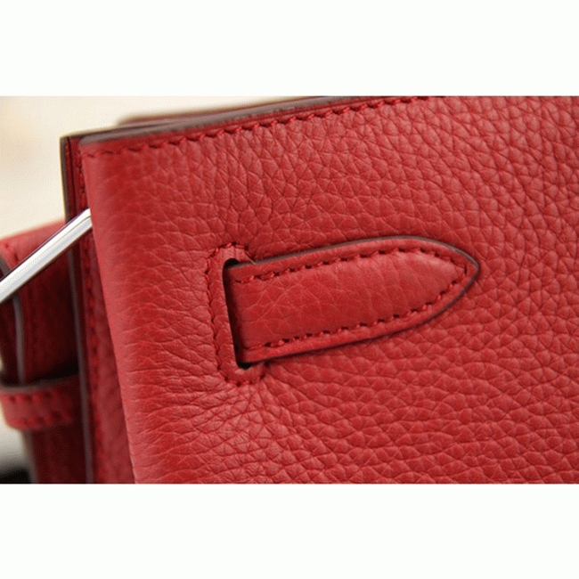 Red Leather Fake Hermes So Kelly 22cm Bold Color Purse angle 3