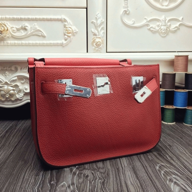 Large red fake Hermes Jypsiere 34cm handbag angle 2