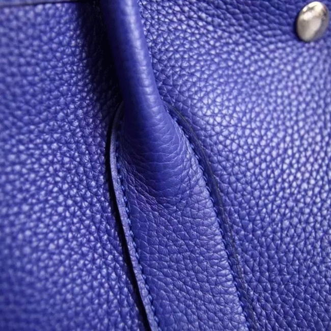 Electric Blue Replica Hermes Garden Party 30cm Tote Handbag angle 3