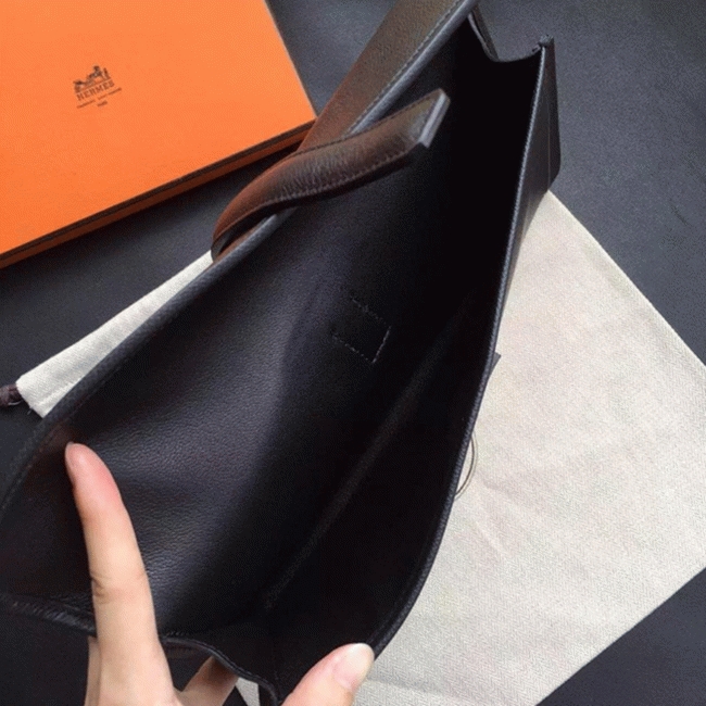 Black Replica Hermes Jige Elan 29 Classic Everyday Clutch angle 2