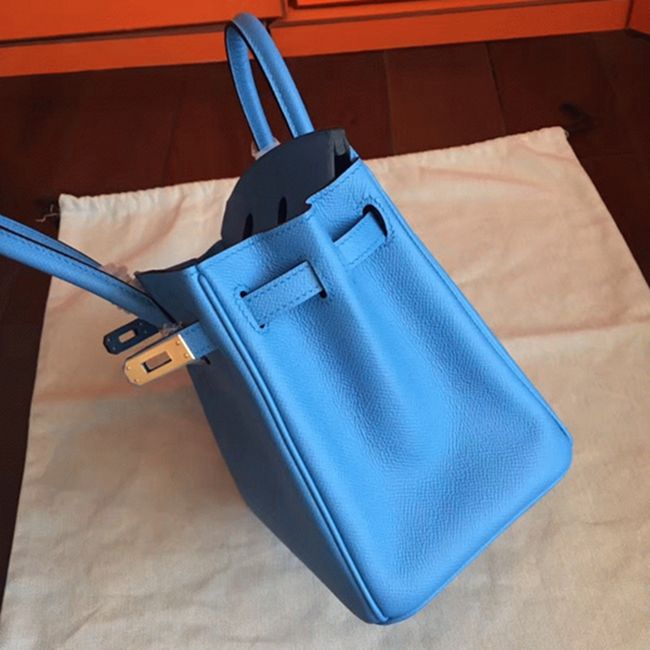 High-End Faux Blue Paradiso Hermes Birkin 25cm Purse angle 5