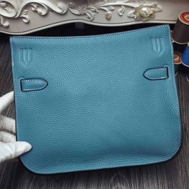 Blue jean knockoff Hermes Jypsiere 31cm handbag angle 4