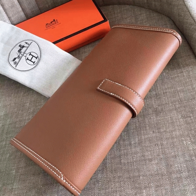 Brown knockoff Hermes Jige Elan 29 clutch bag angle 5