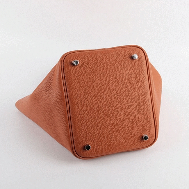 Orange knockoff Hermes Picotin Lock handbag angle 4