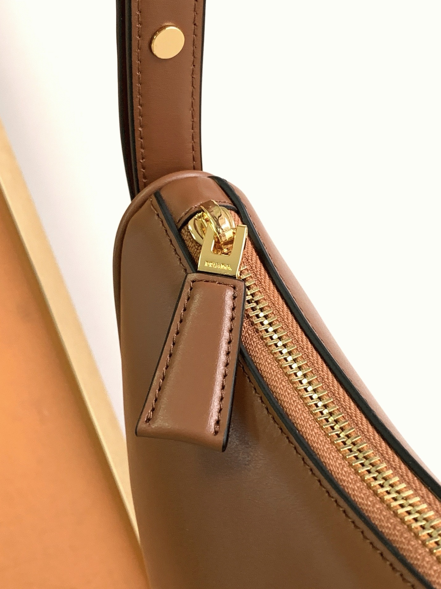 Brown Prada Arque Shoulder Bag Replica angle 3