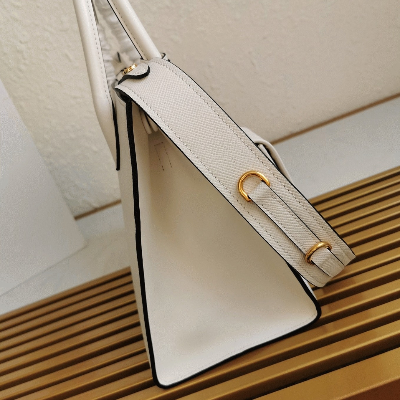 Prada Monochrome Medium Bag Fake in White angle 2