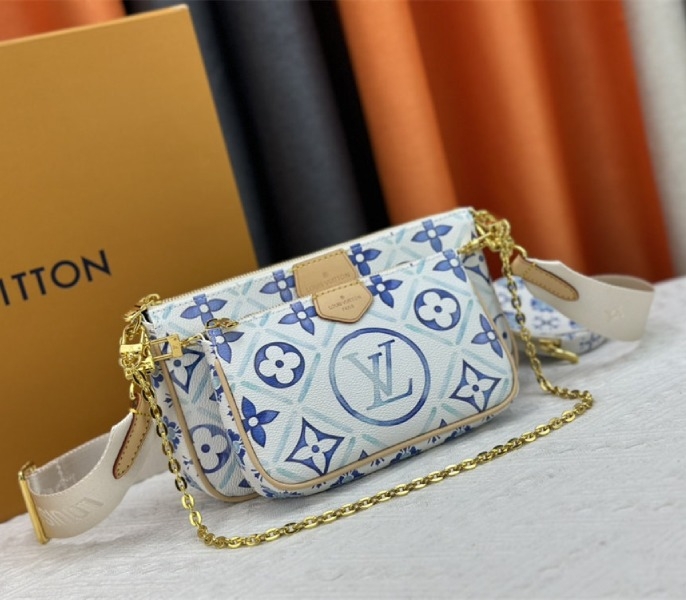 Louis Vuitton LV By The Pool Monogram Tiles Canvas Multi Pochette Accessoires In Lagoon Blue angle 2