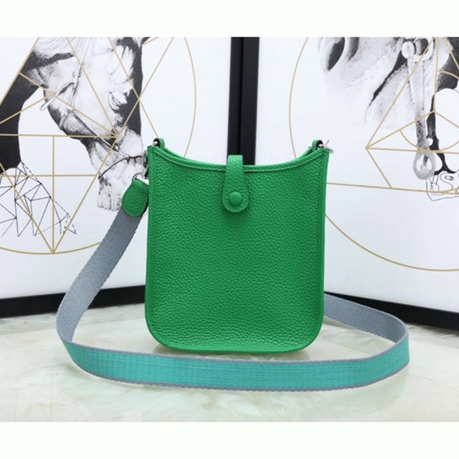 Bamboo Color Fake Luxury Hermes Evelyne II TPM Compact Crossbody angle 2