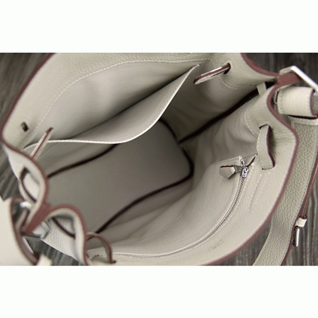 White Leather Knockoff Hermes So Kelly 22cm Clean Style Shoulder Bag angle 4