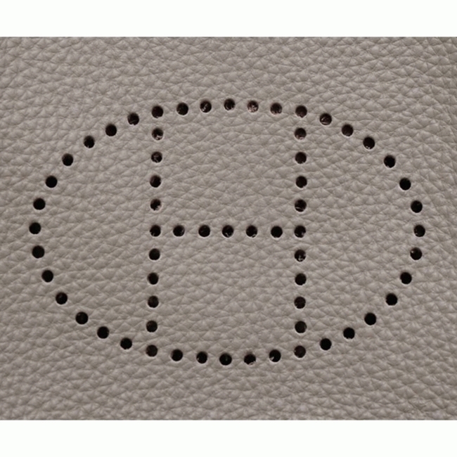 Etoupe Clemence Leather Knockoff Hermes Evelyne II TPM Messenger Bag angle 4