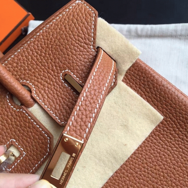 Gold-Tone Replica Hermes Birkin 35CM Designer-Inspired Tote angle 5