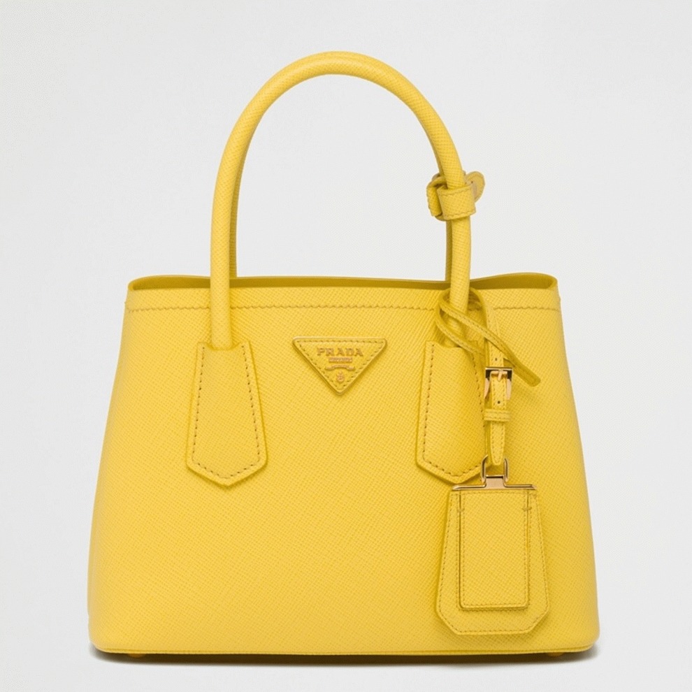 Yellow Prada Double Mini Bag Fake