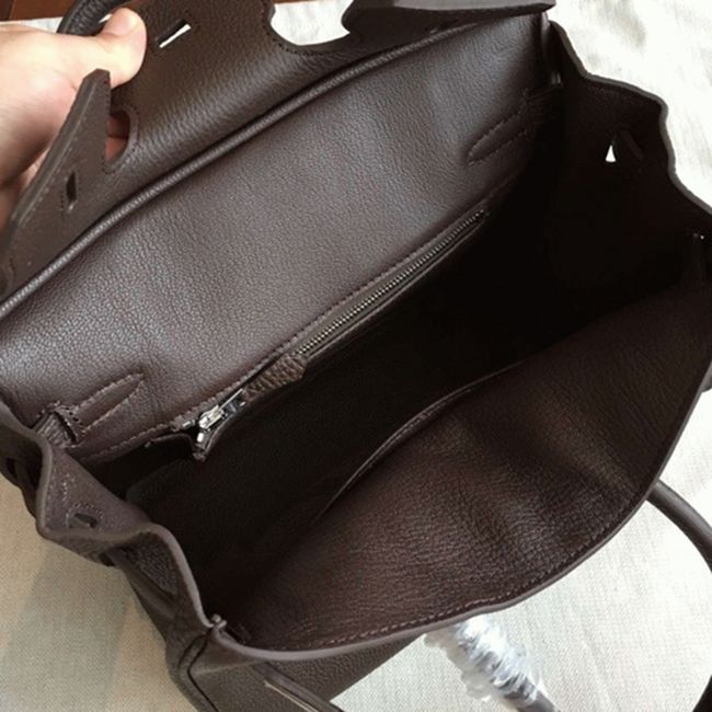 Hermes Birkin 25cm Handmade Knockoff Bag in Café Shade angle 5