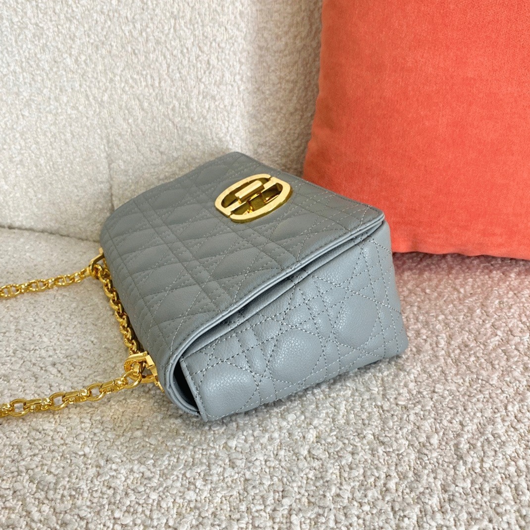 Dior Caro Medium Bag Knockoff in Grey angle 5