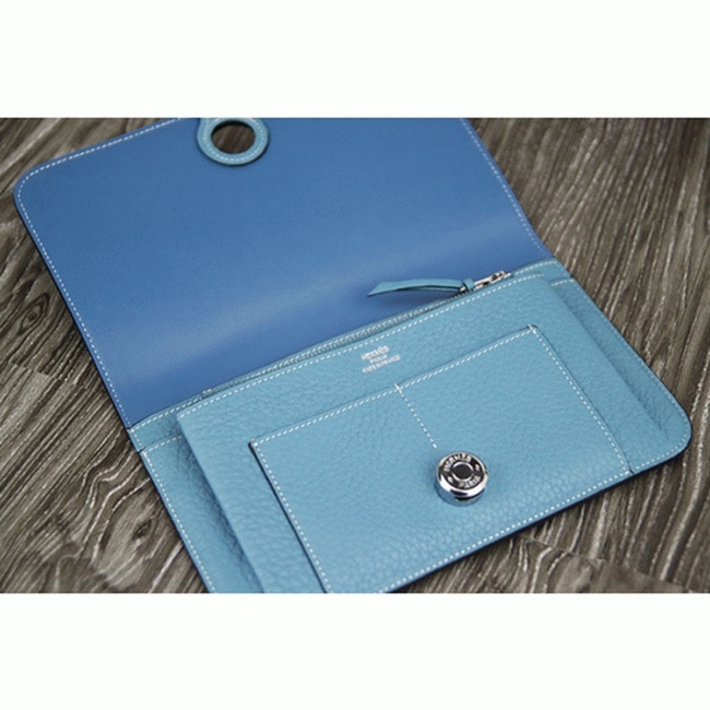 Jean blue replica Hermes Dogon combine wallet angle 5
