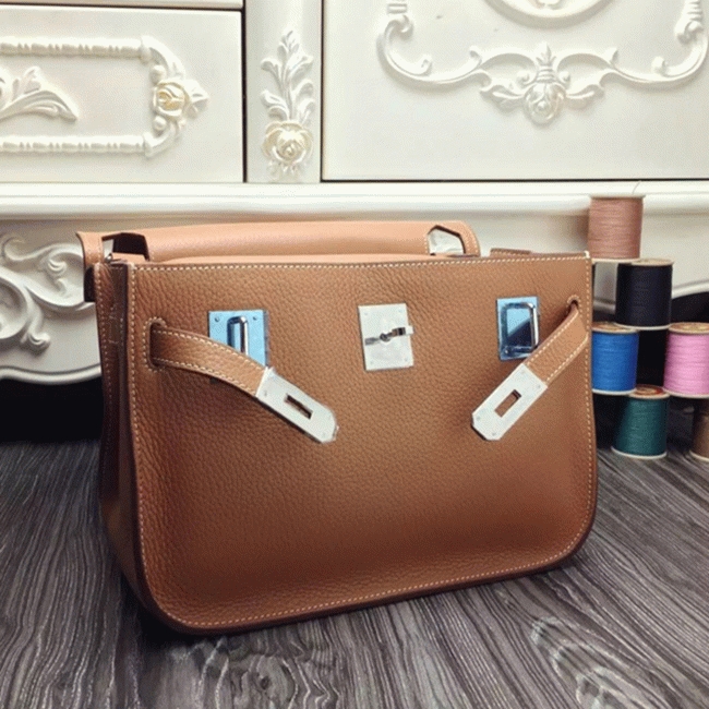 Brown replica Hermes Jypsiere 31cm handbag angle 5