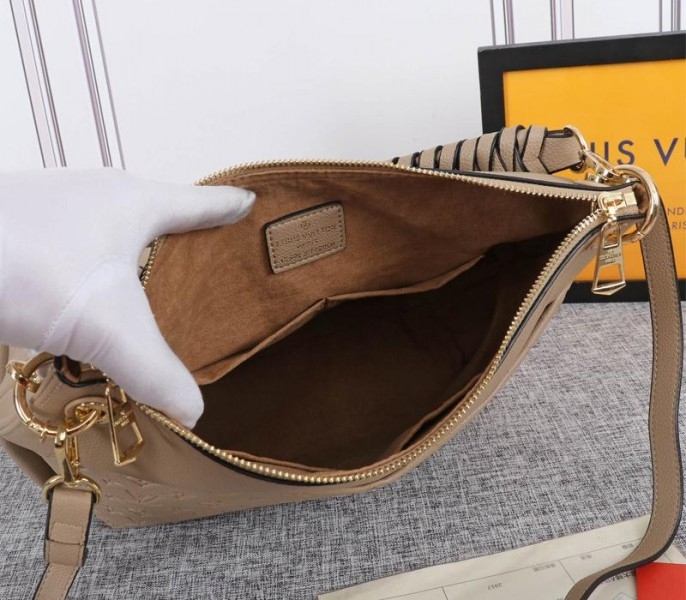 Louis Vuitton Monogram Empreinte Leather Maida Hobo In Tourterelle Gray angle 5