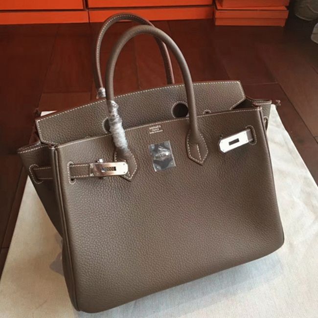 Etoupe Hermes Birkin 25cm Premium Knockoff angle 2
