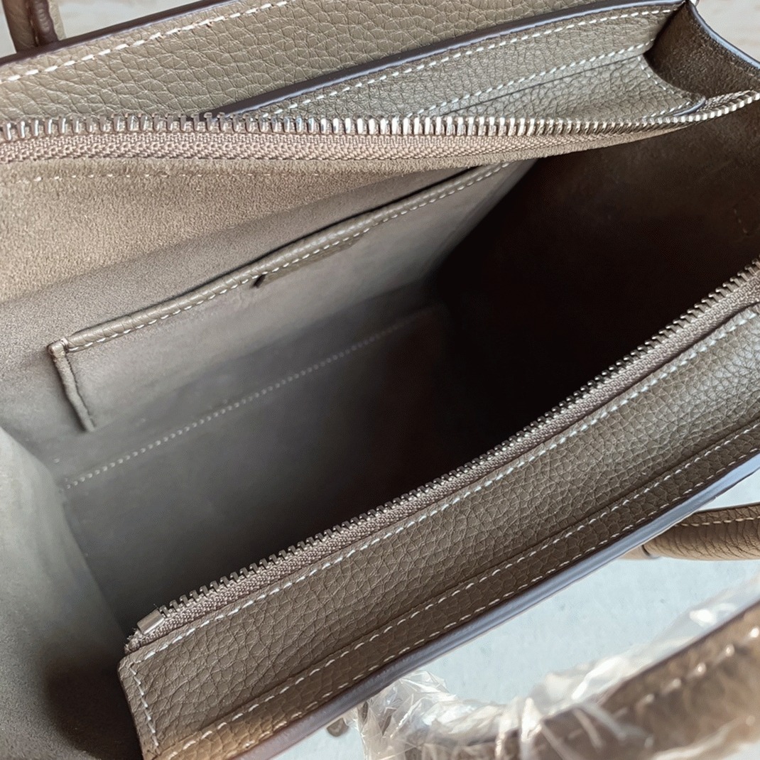 Celine Nano Luggage Tote Bag Fake in Souris angle 2