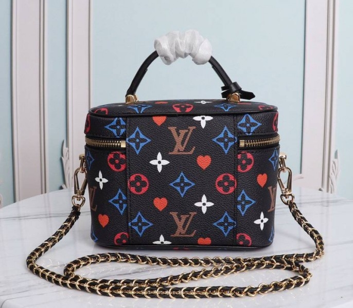 Louis Vuitton Game On Vanity PM Bag In Black angle 3