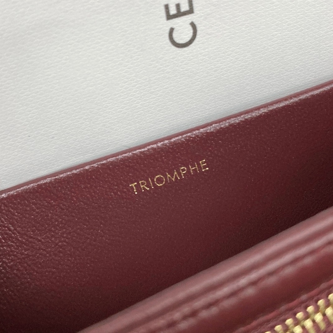 Top Quality Replica Celine Triomphe Medium Bag In Bordeaux angle 2
