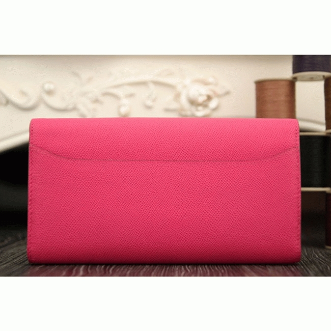Peach knockoff Hermes Constance wallet angle 2