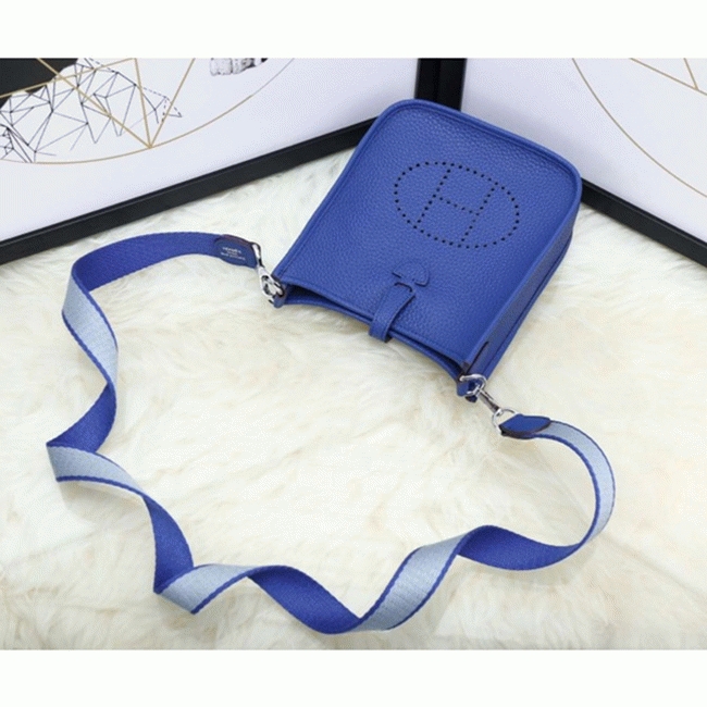 Blue Electric Evelyne II TPM Bag Fake Hermes Small Shoulder Bag angle 5