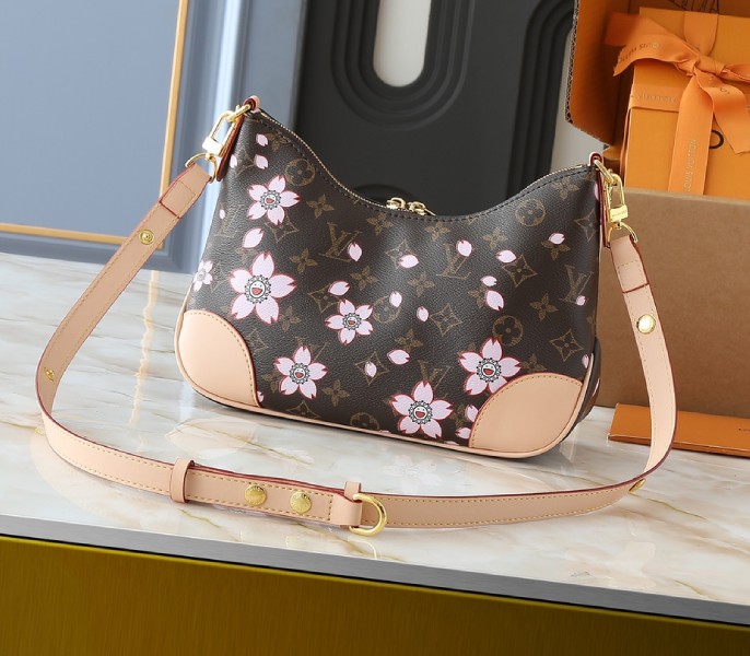 X TM Monogram Canvas Boulogne PM With Cherry Blossom angle 2