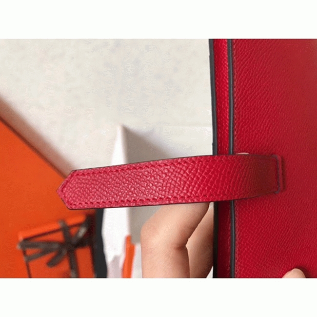 Red Epsom Fake Hermes Bearn Wallet angle 4