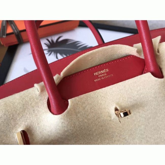 Red Luxury Knockoff Hermes Birkin 30cm Purse angle 5