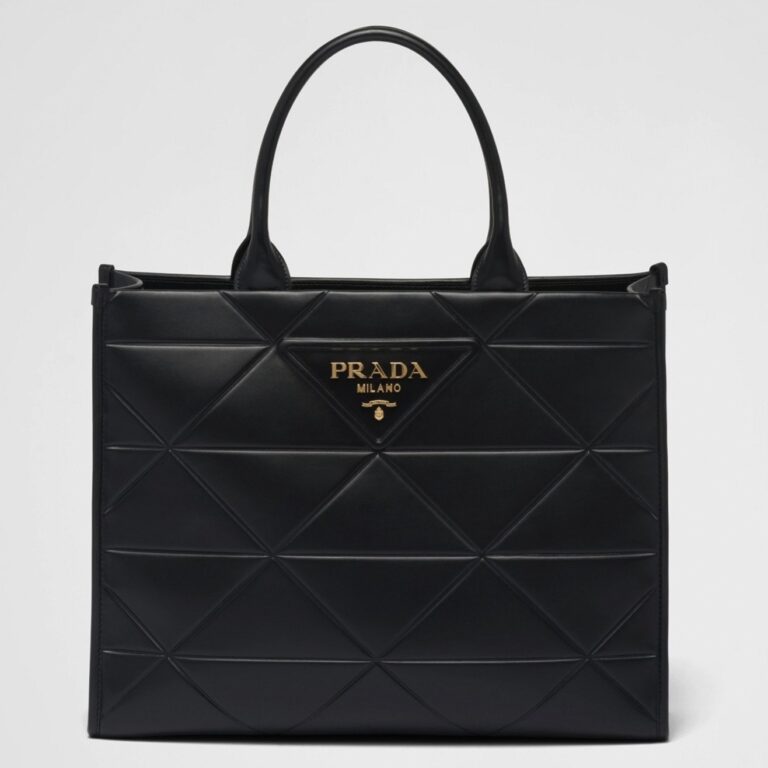 Prada Symbole Large Bag Replica with Topstitching in Black