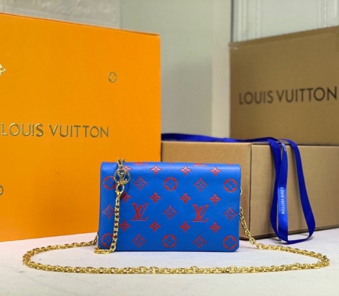 Louis Vuitton Coussin Pochette In Blue And Red