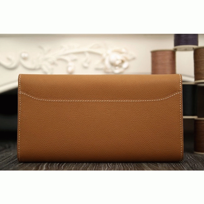 Brown replica Hermes Constance wallet angle 4