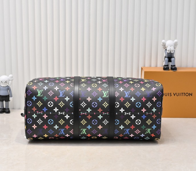LV X TM Multicolored Keepall Bandouliere 50 In Black angle 5