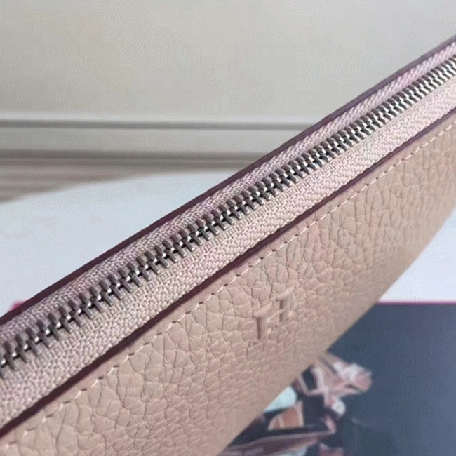 Grey Luxury Imitation Hermes Wallet Azap Zipped angle 3
