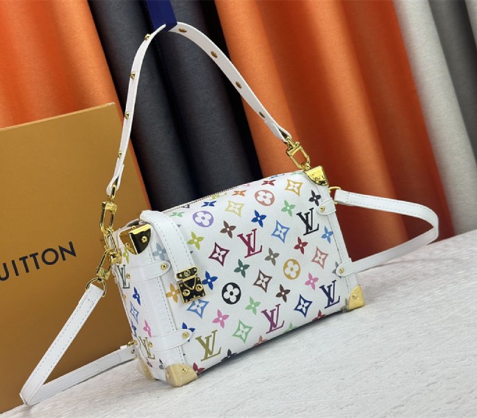 Louis Vuitton X TM Multicolored Side Trunk MM In White angle 2
